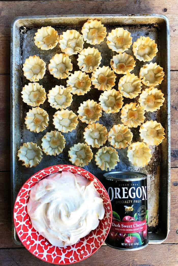 Lemon Cream Cherry Phyllo Tartlets